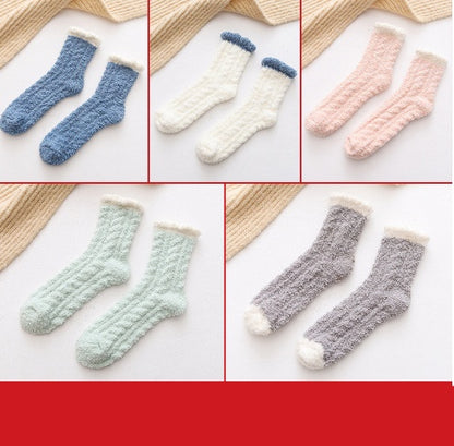 Women Thermal Fluffy Socks Autumn Winter Warm Socks 3 pair Set