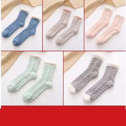 Women Thermal Fluffy Socks Autumn Winter Warm Socks 3 pair Set