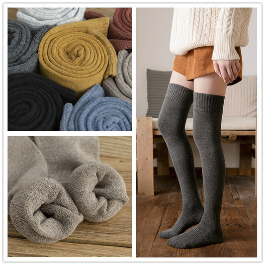 Women Cotton Terry Thick Knee-Length Thermal Socks