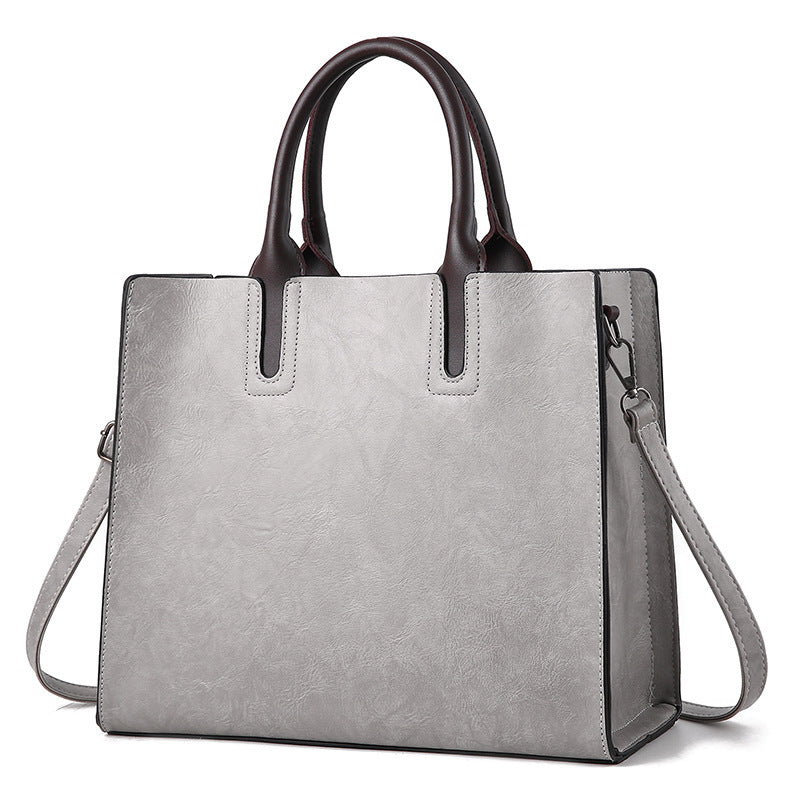 Women's Leather Tote Handbag Business Tote Shopping Bag