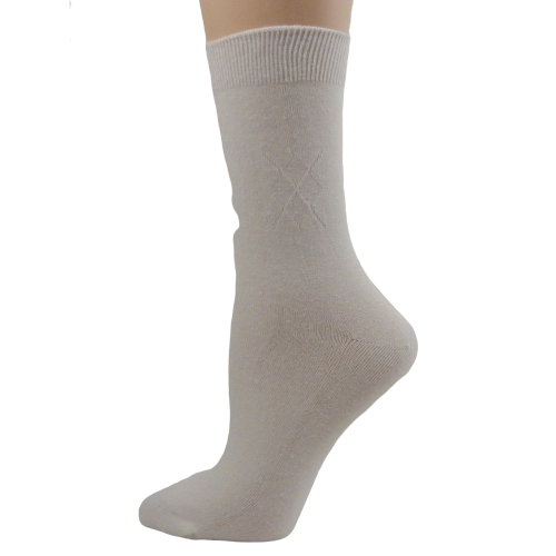 Women's Bamboo Crew Socks in a Classic Diamond Argyle Pattern