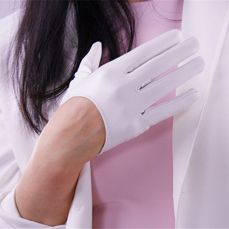 Women's  short  PU leather gloves