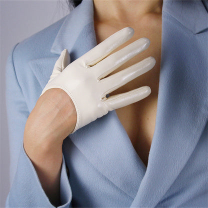 Women's  short  PU leather gloves