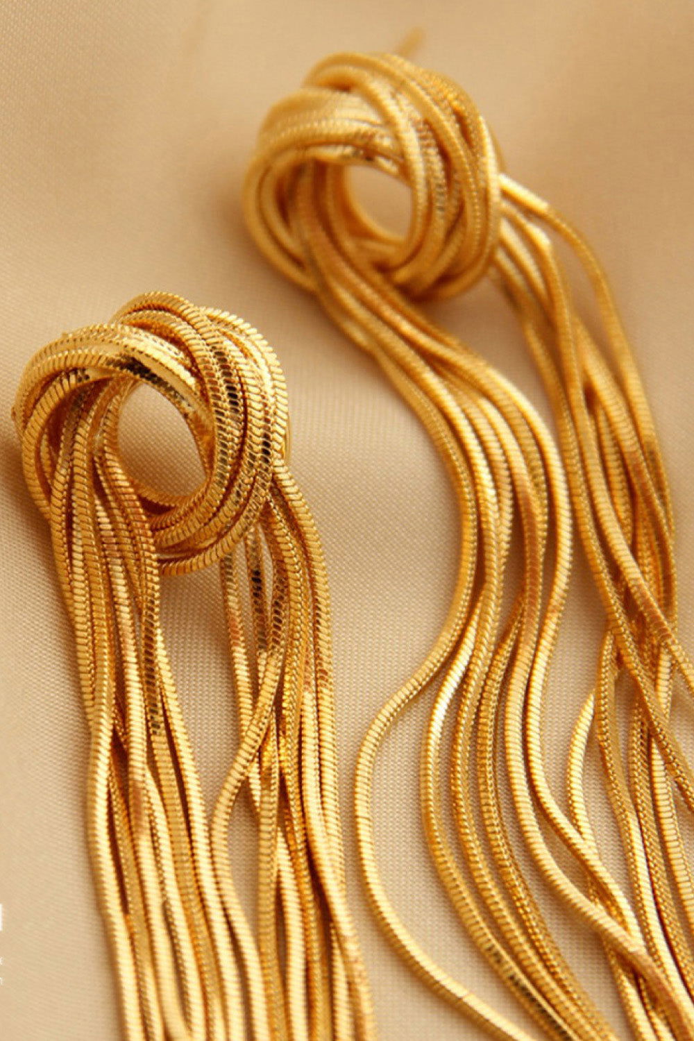 18K Gold Plated Fringe Earrings - HatnGloves.com