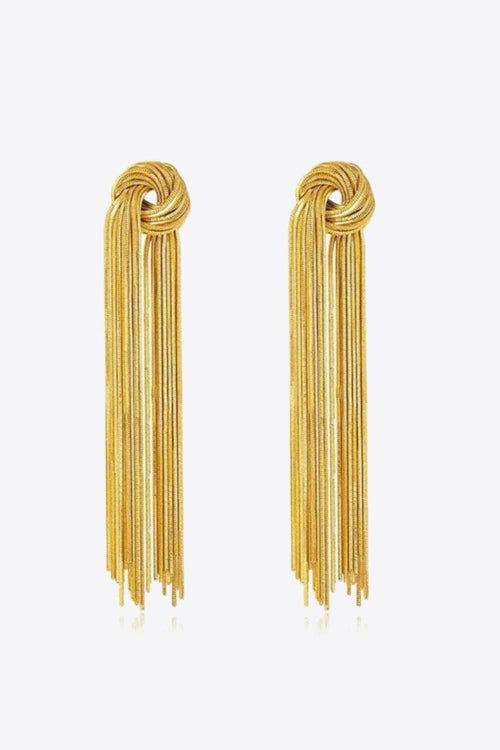 18K Gold Plated Fringe Earrings - HatnGloves.com