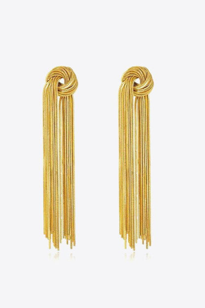 18K Gold Plated Fringe Earrings - HatnGloves.com