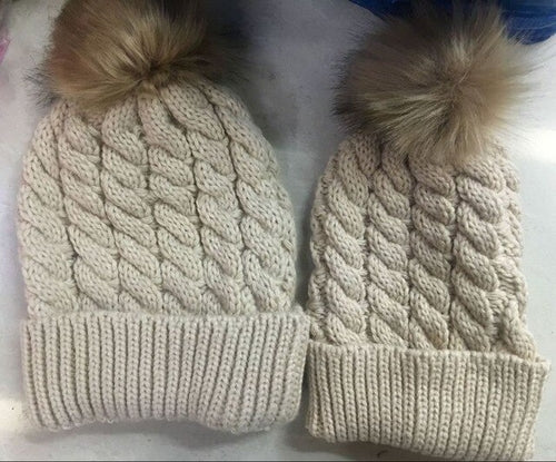 Winter Warm Mother Kids Knit Hats