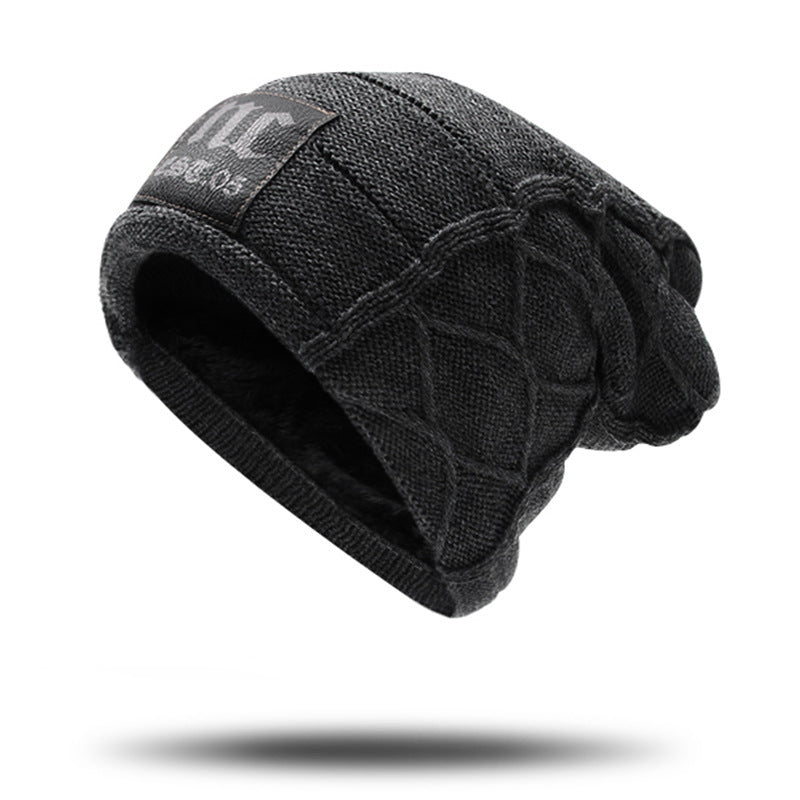 Winter Double Layer Fleece Thickened Men's Wool Knitted Hat