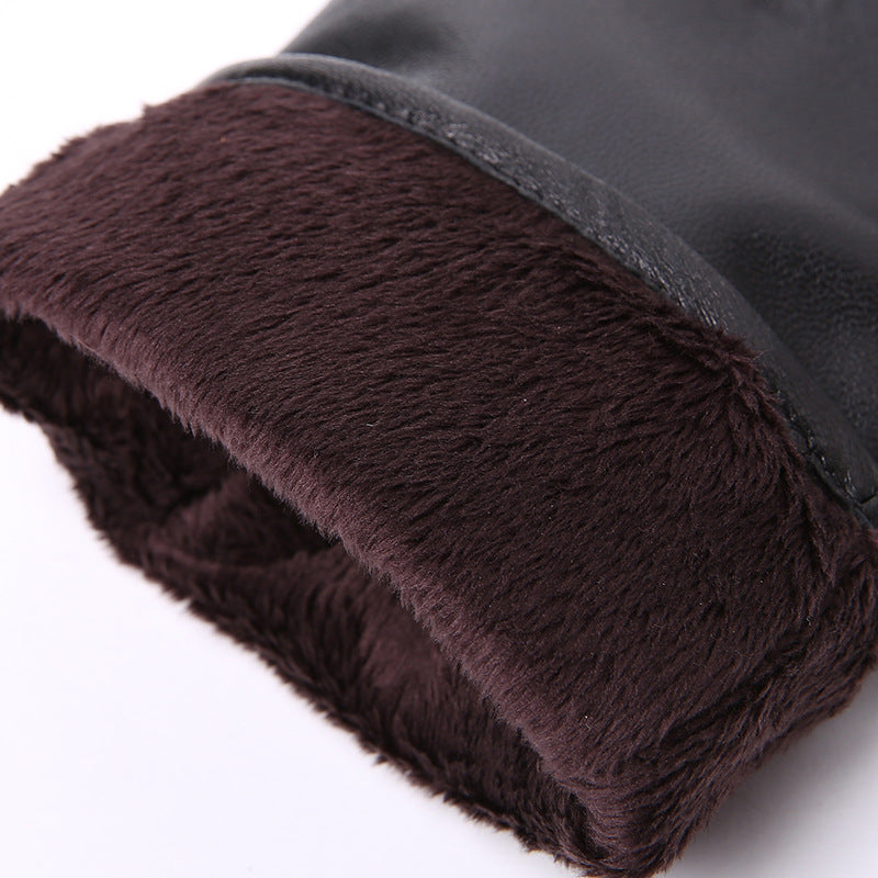 Winter Warm Thick Men's Leather Gloves