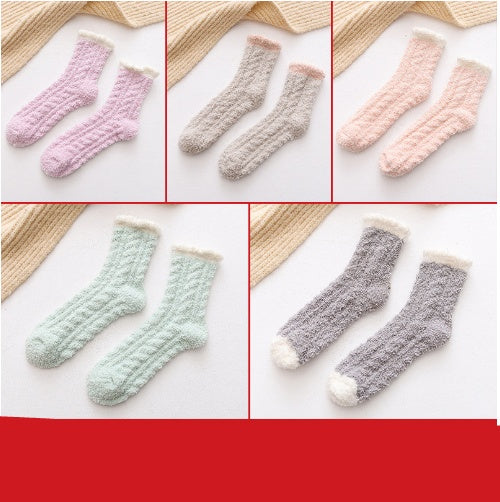 Women Thermal Fluffy Socks Autumn Winter Warm Socks 3 pair Set