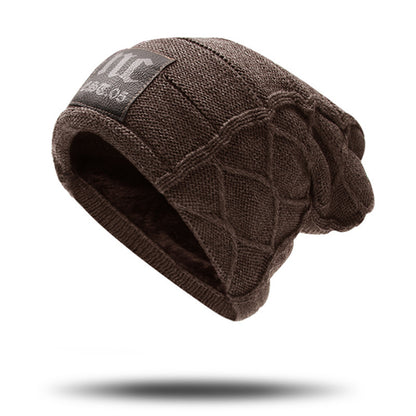 Winter Double Layer Fleece Thickened Men's Wool Knitted Hat