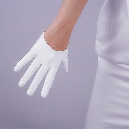 Women's  short  PU leather gloves