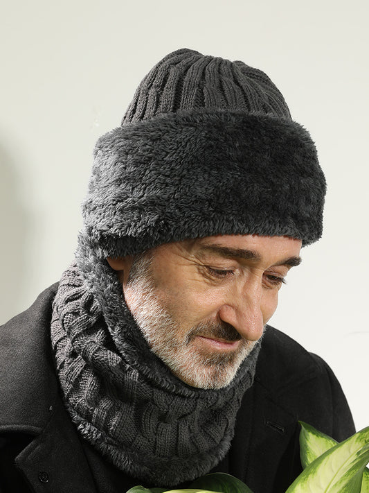 Woolen Hats For Senior Gentlemen Thick Winter Men's Knitted Hats