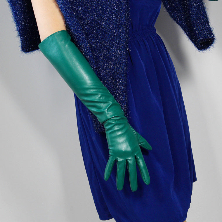 Touch Screen Leather Gloves 60cm Long Leather  Leather