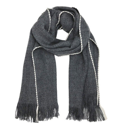 Andes Charcoal Baby Alpaca Scarf - HatnGloves.com