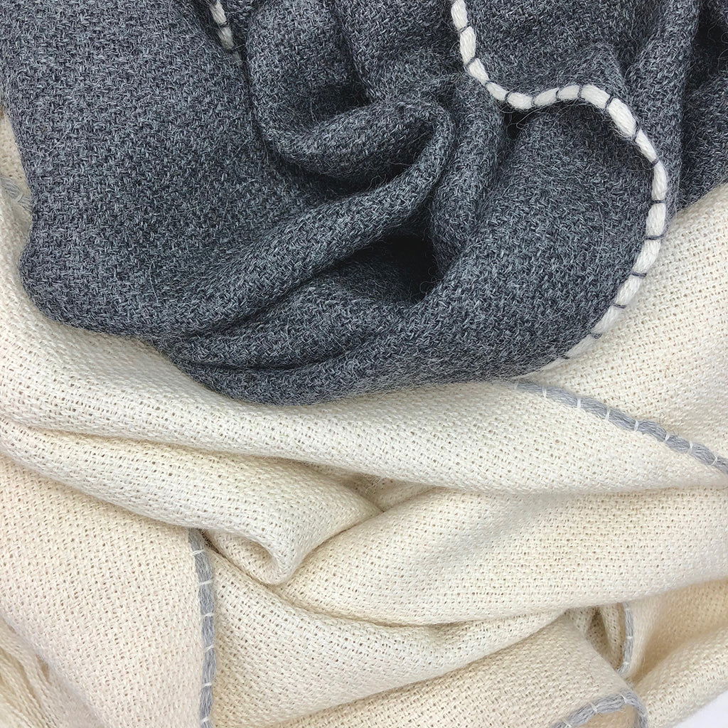 Andes Charcoal Baby Alpaca Scarf - HatnGloves.com