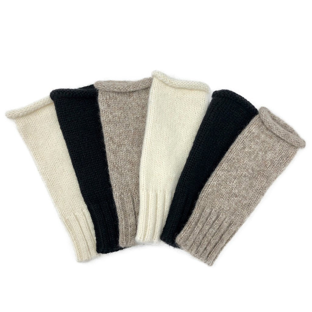 Beige Essential Knit Alpaca Gloves - HatnGloves.com