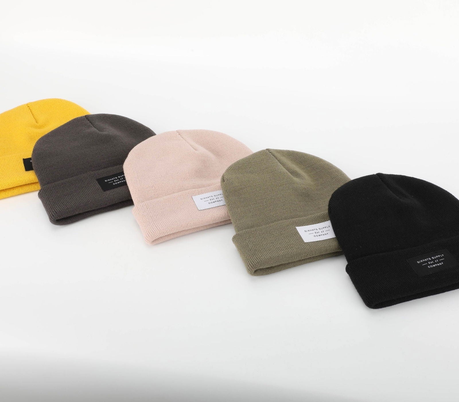 Beige Folding Beanie - HatnGloves.com