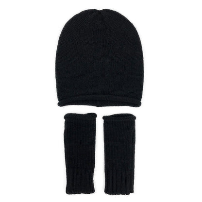 Black Essential Knit Alpaca Beanie - HatnGloves.com