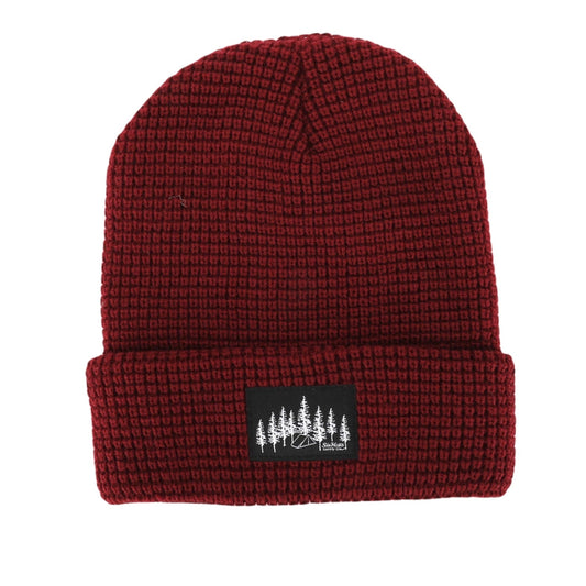 Burgundy Explorer Waffle Beanie - HatnGloves.com