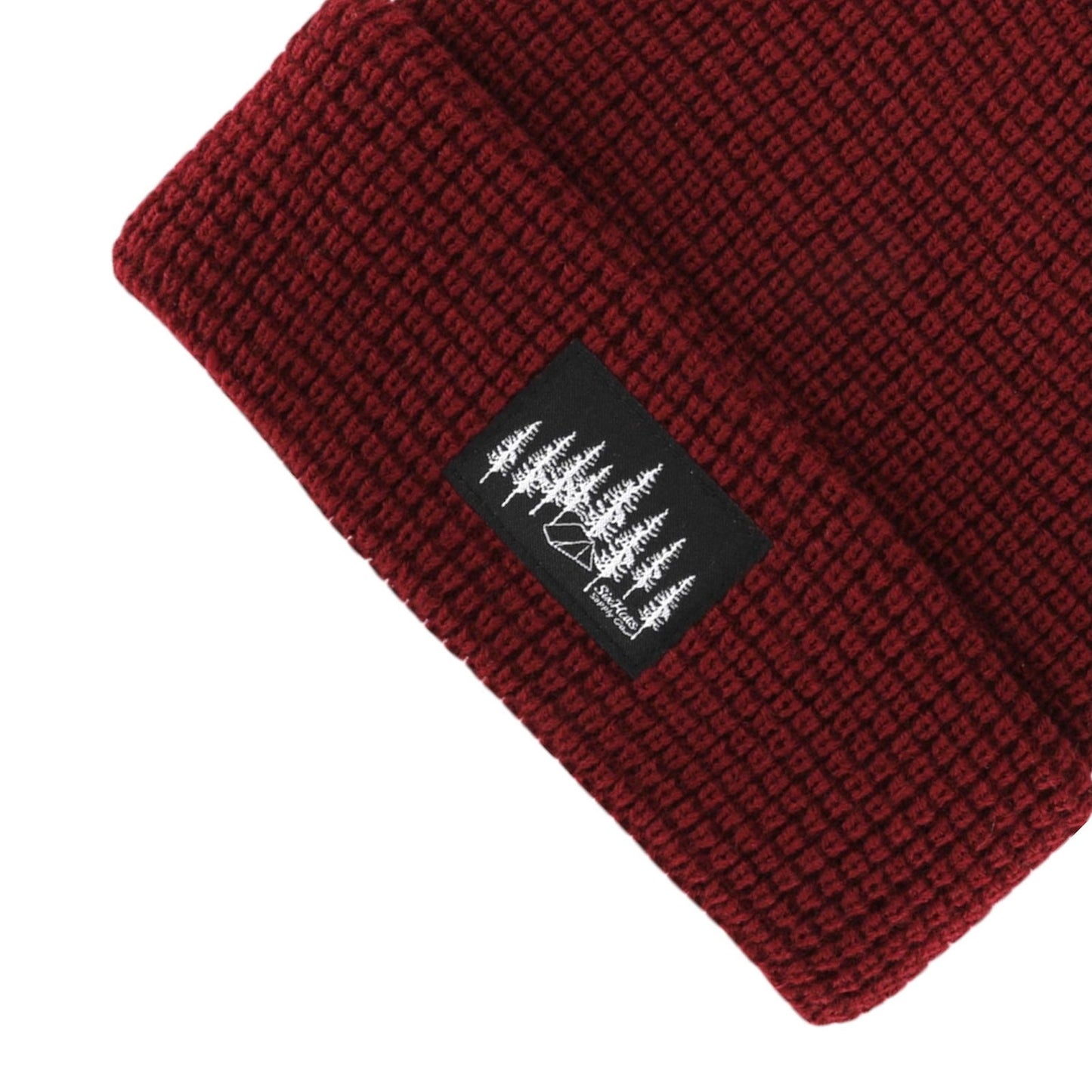 Burgundy Explorer Waffle Beanie - HatnGloves.com