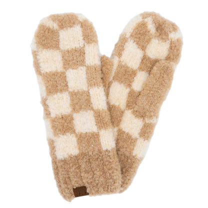 CC Checkered Boucle Oh-So-Soft Mittens - HatnGloves.com