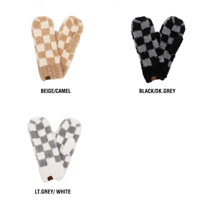 CC Checkered Boucle Oh-So-Soft Mittens - HatnGloves.com