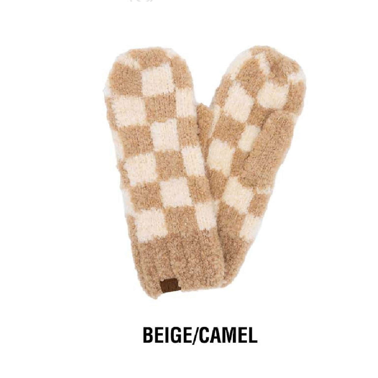 CC Checkered Boucle Oh-So-Soft Mittens - HatnGloves.com