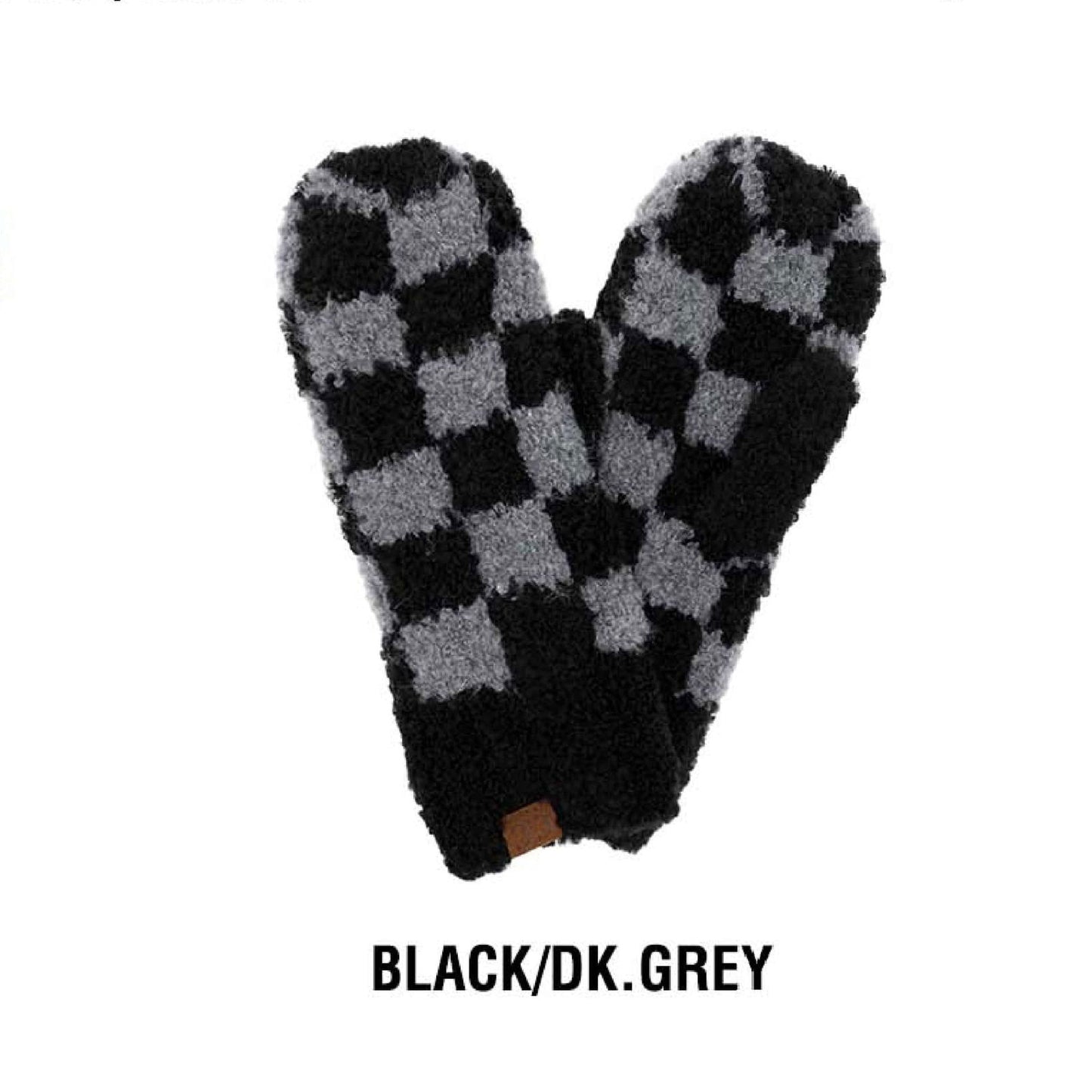 CC Checkered Boucle Oh-So-Soft Mittens - HatnGloves.com