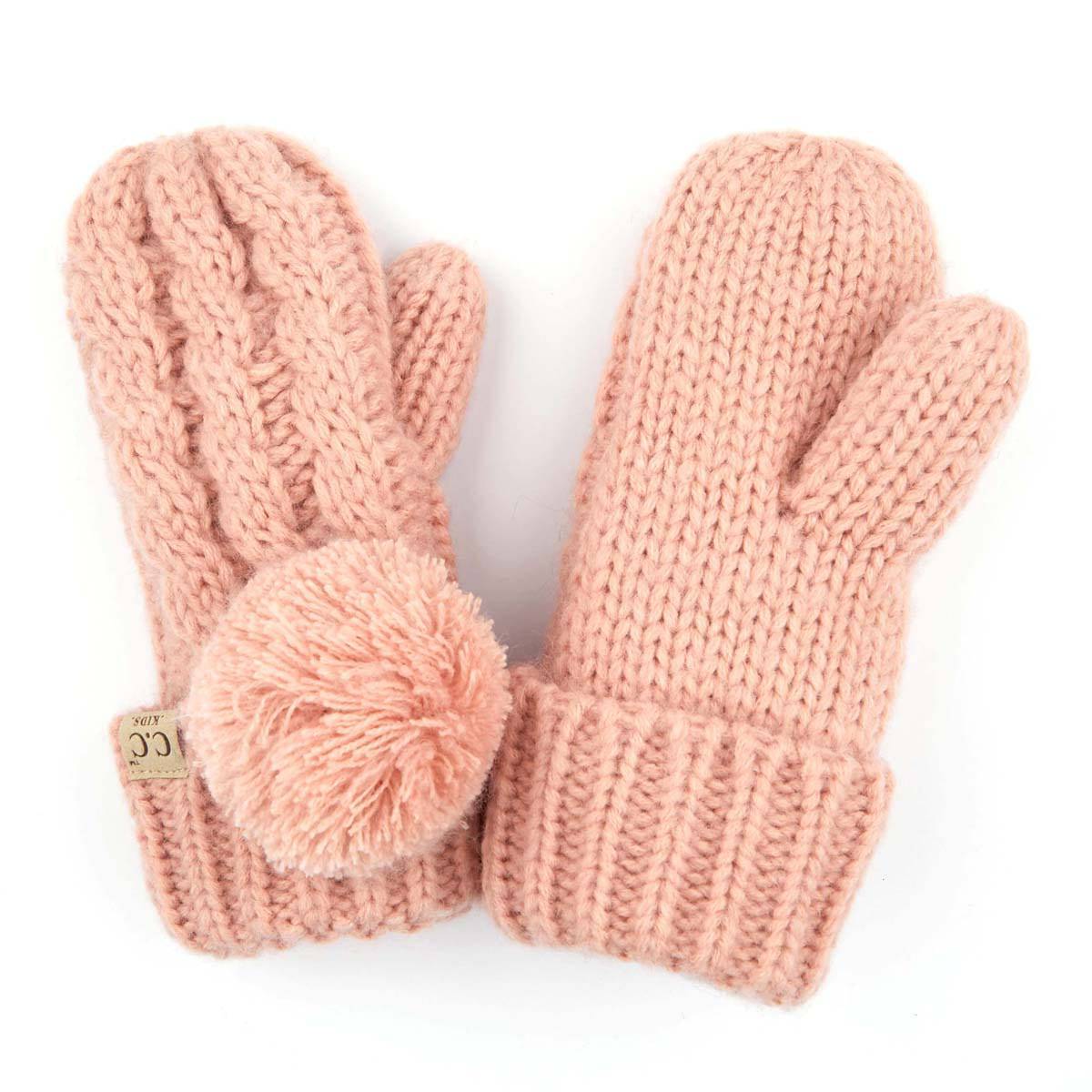 CC Kids Pom Mittens - HatnGloves.com