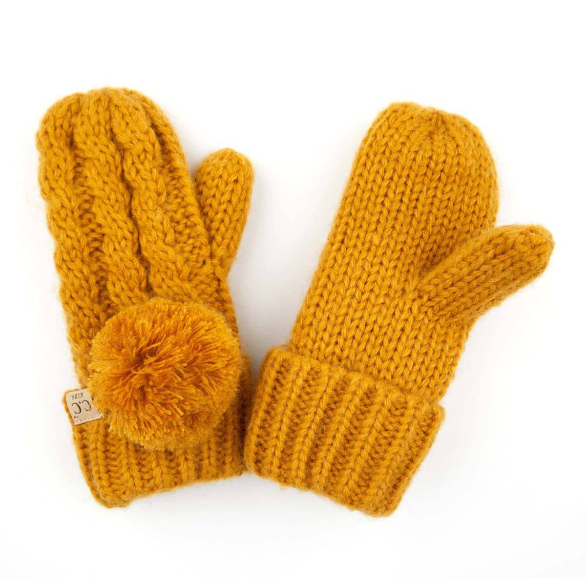 CC Kids Pom Mittens - HatnGloves.com