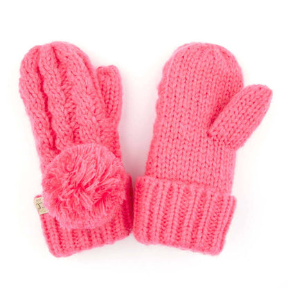 CC Kids Pom Mittens - HatnGloves.com