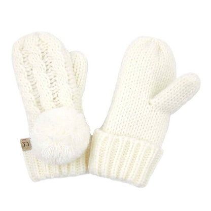 CC Kids Pom Mittens - HatnGloves.com