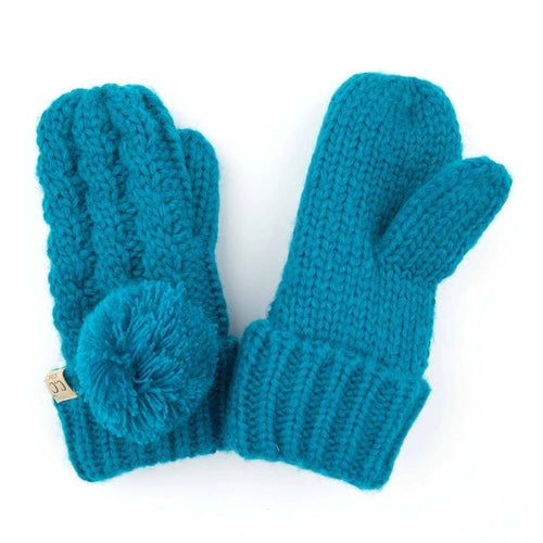 CC Kids Pom Mittens - HatnGloves.com