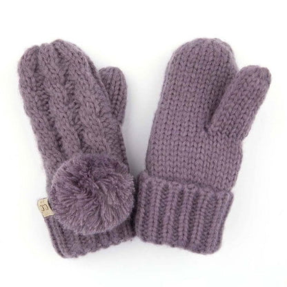 CC Kids Pom Mittens - HatnGloves.com