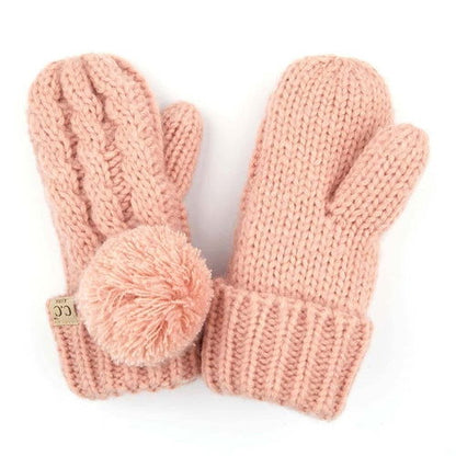 CC Kids Pom Mittens - HatnGloves.com