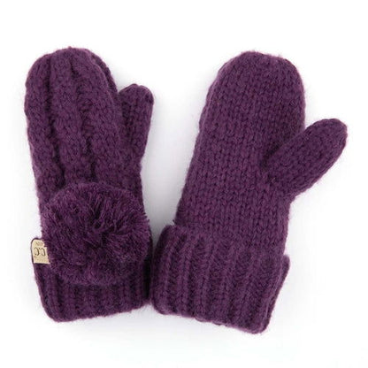 CC Kids Pom Mittens - HatnGloves.com