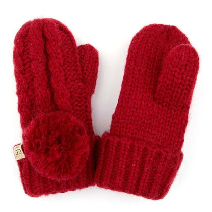 CC Kids Pom Mittens - HatnGloves.com