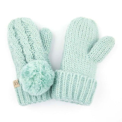 CC Kids Pom Mittens - HatnGloves.com