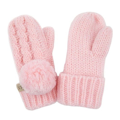 CC Kids Pom Mittens - HatnGloves.com