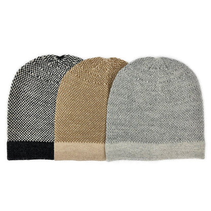 Camel Interwoven Alpaca Beanie - HatnGloves.com