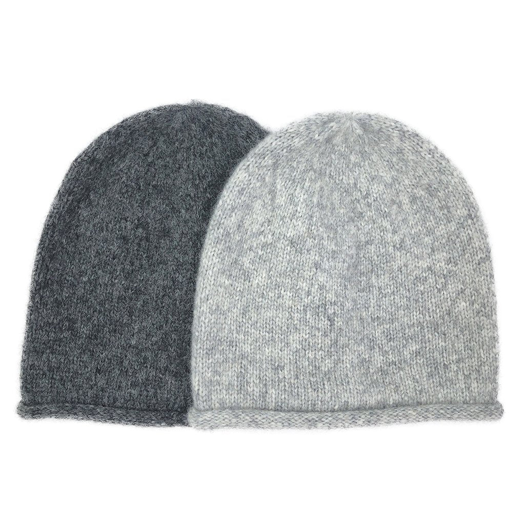 Charcoal Essential Knit Alpaca Beanie - HatnGloves.com