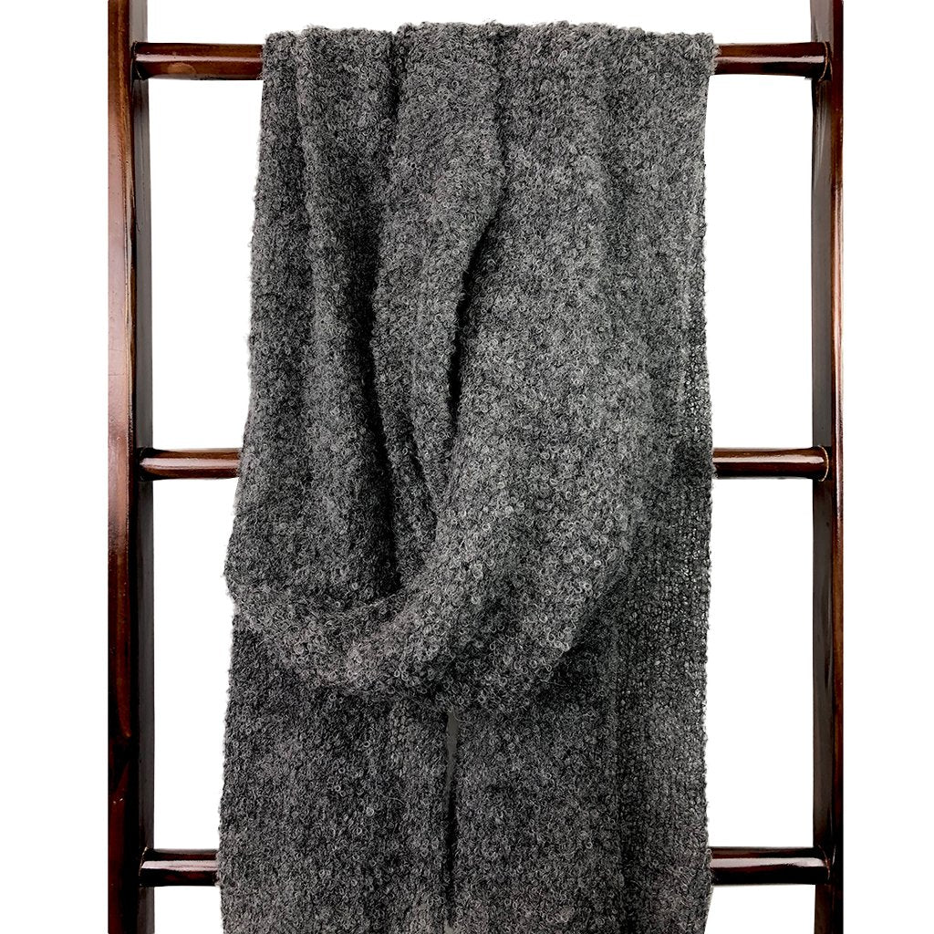 Charcoal Ultra Plush Alpaca Scarf - HatnGloves.com