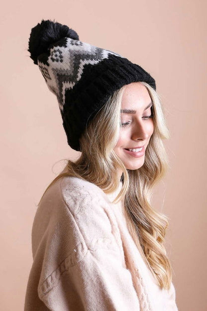 Classic Winter Pom Beanie Hat - HatnGloves.com