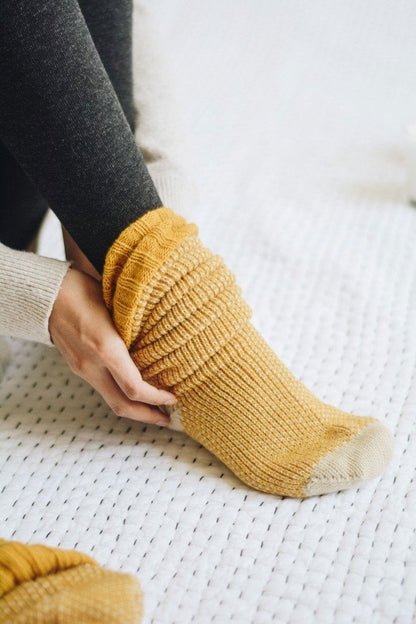 Cozy Ribbed Knit Lounge Socks - HatnGloves.com