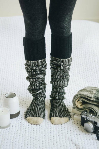 Cozy Ribbed Knit Lounge Socks - HatnGloves.com