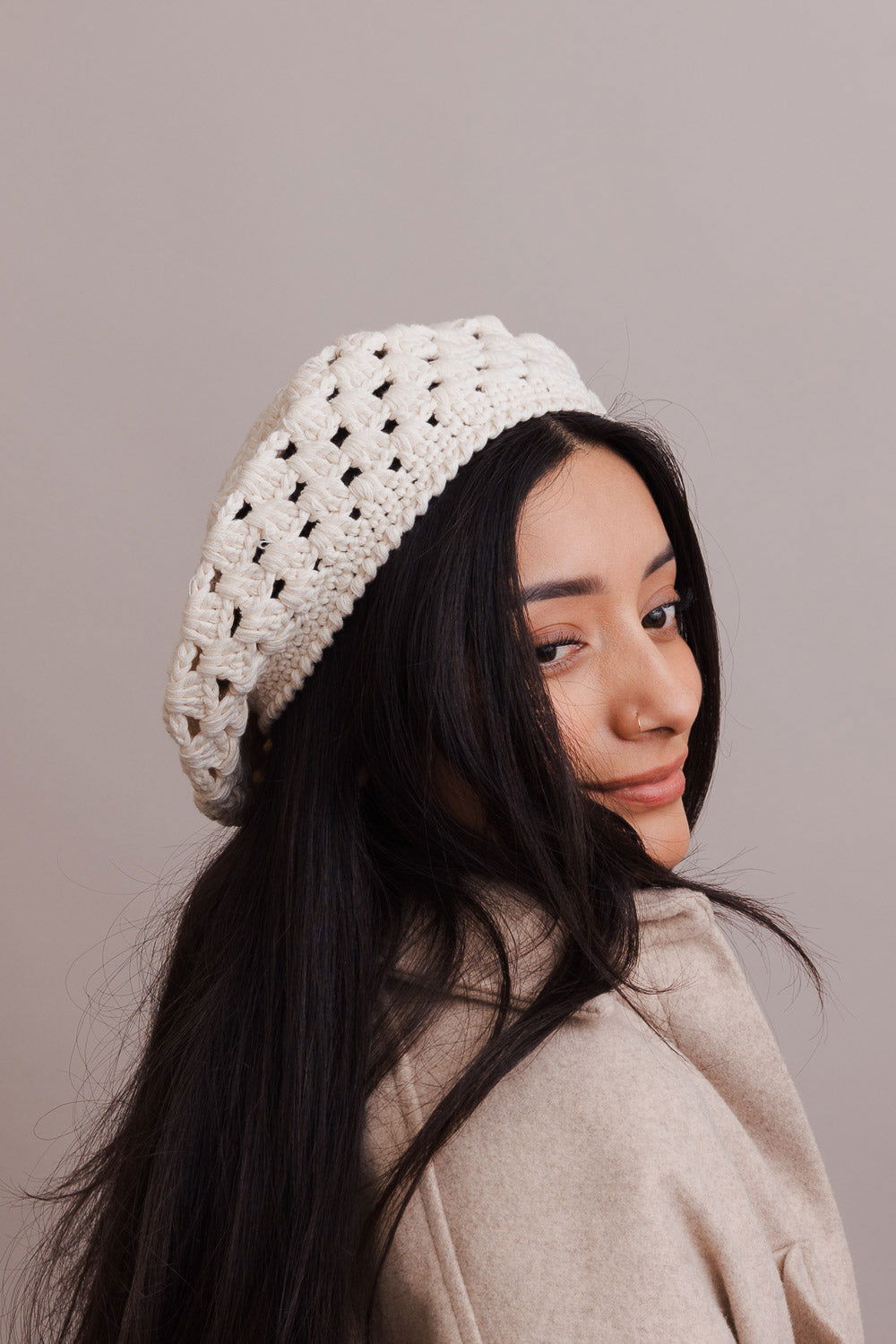 Crochet Knitted Beret - HatnGloves.com