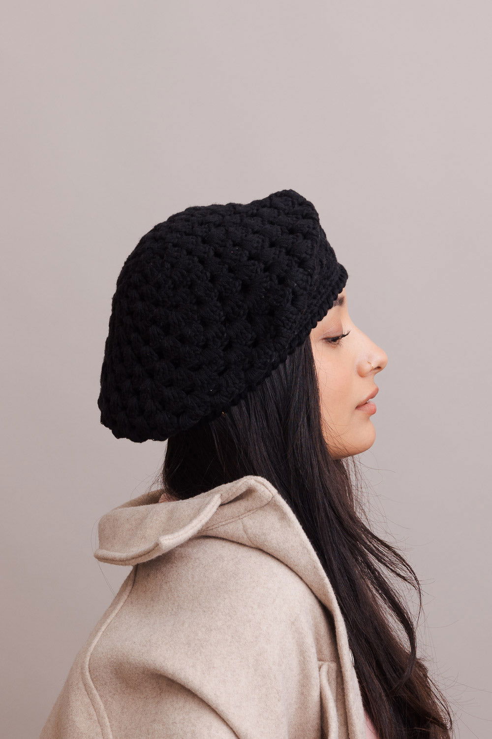 Crochet Knitted Beret - HatnGloves.com