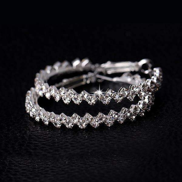 Crystal Hoop Earrings - HatnGloves.com