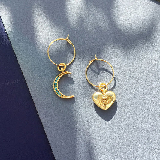 Crystal Moon Earrings - HatnGloves.com